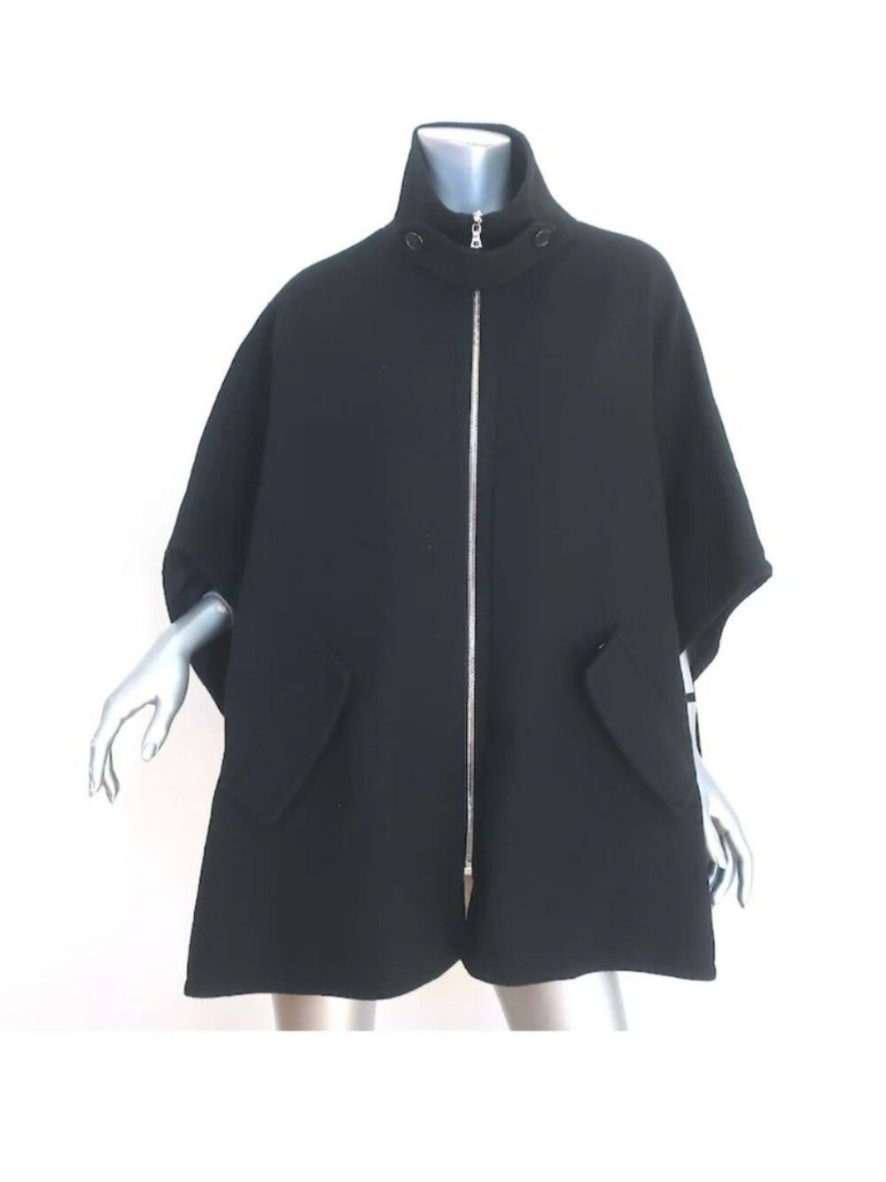 Marni Black Wool-Blend Poncho Cape Jacket - Size IT 40/ US 4 (S)